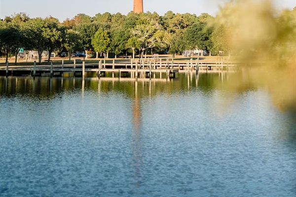 The area also features calm water views and docks, perfect for those who enjoy a more tranquil setting.