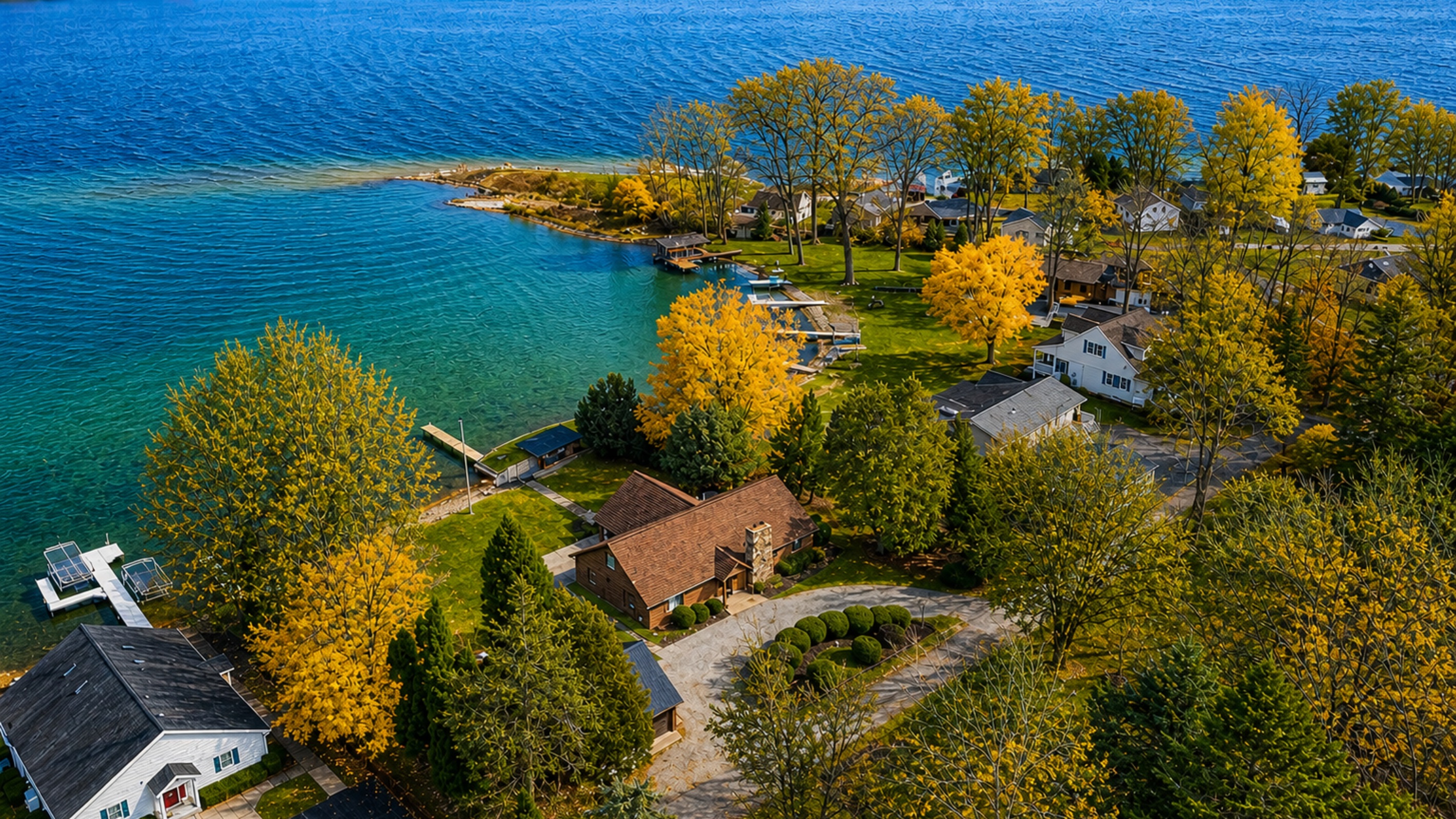 Aerial view of main house