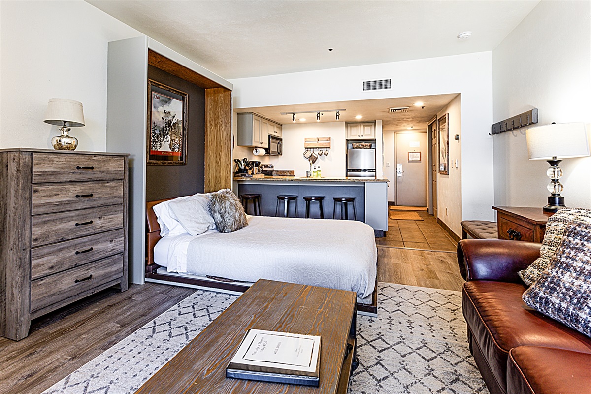 Murphy bed folds up and down with ease