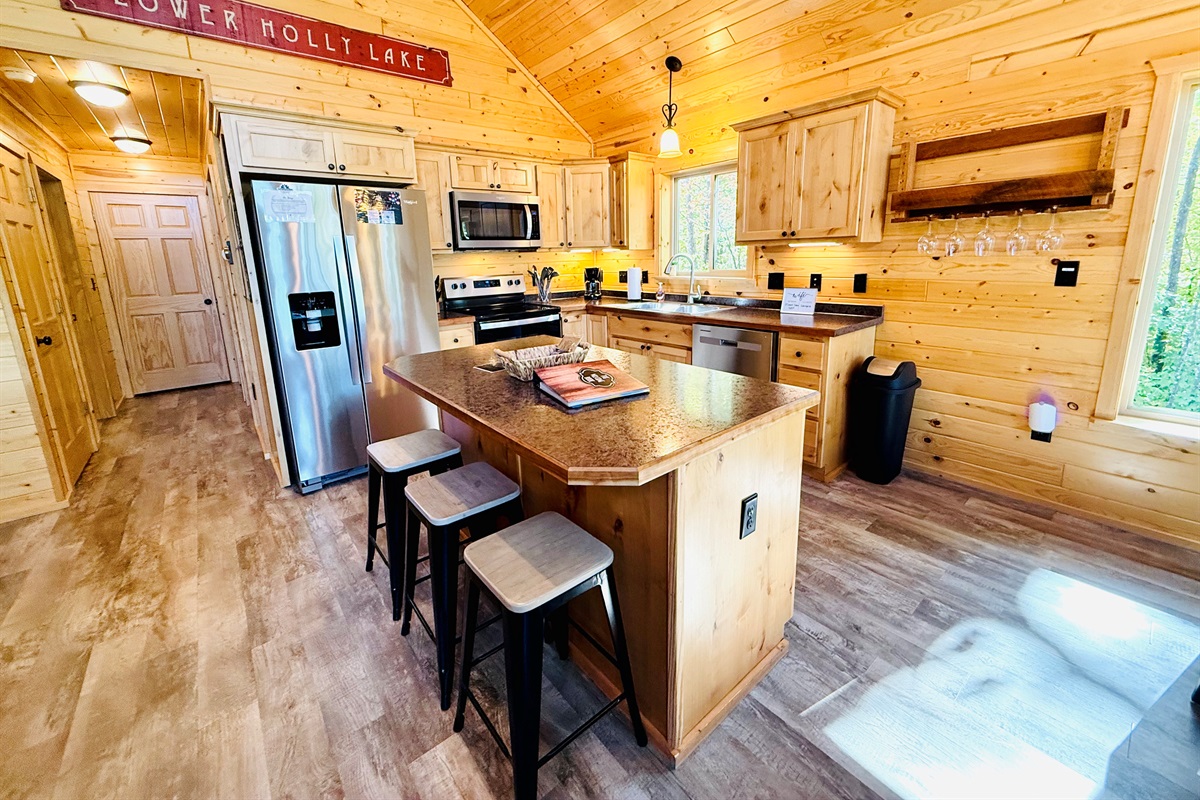 Full kitchen with island