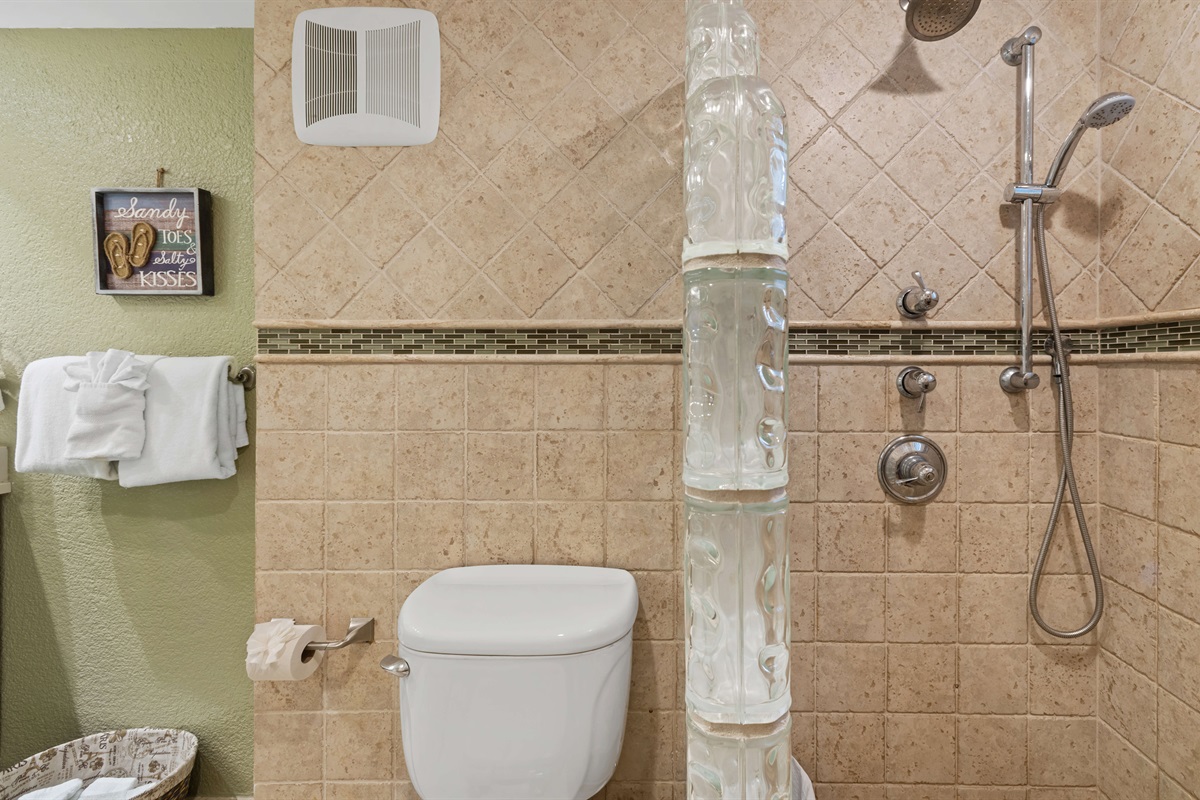 Fresh towels and essentials stocked for your stay.