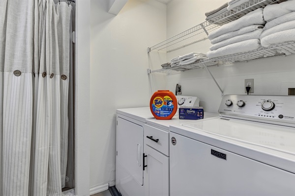 Laundry located in main floor bathroom