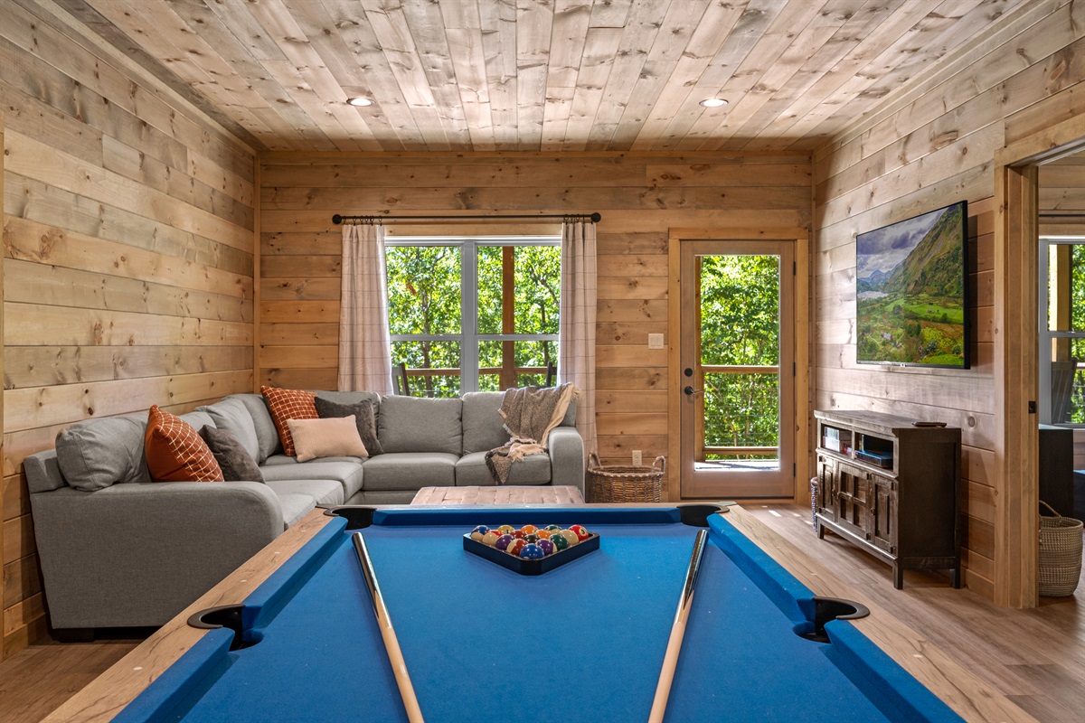 Pool table located in the game room.