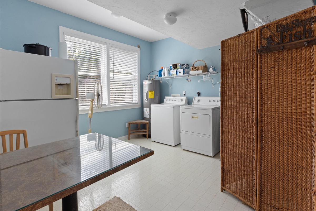 Second fridge in the laundry room
