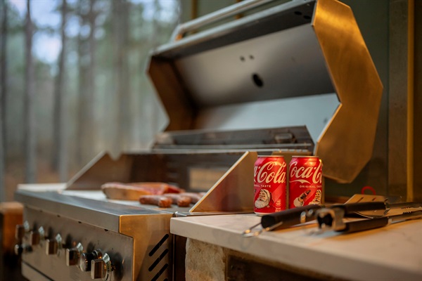 Built in grill ready for the groups grill master