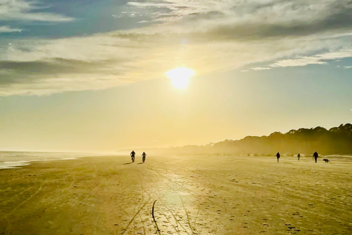Bike ride on the beach