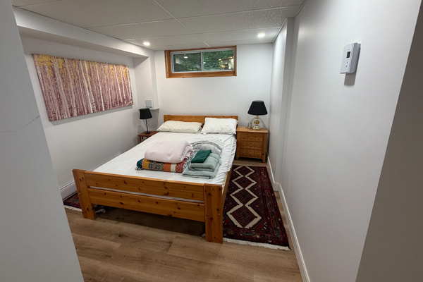 Main floor bedroom with double bed