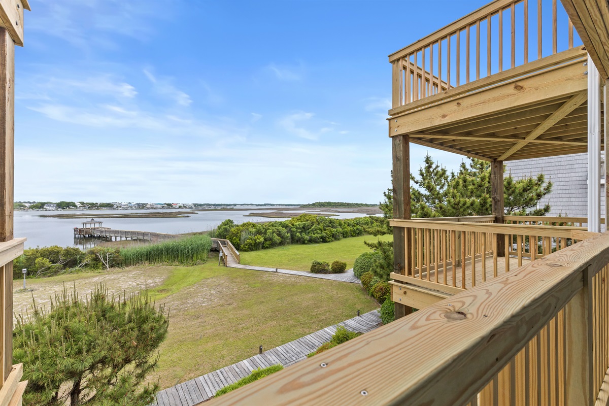 Private balcony with stunning marsh and water views