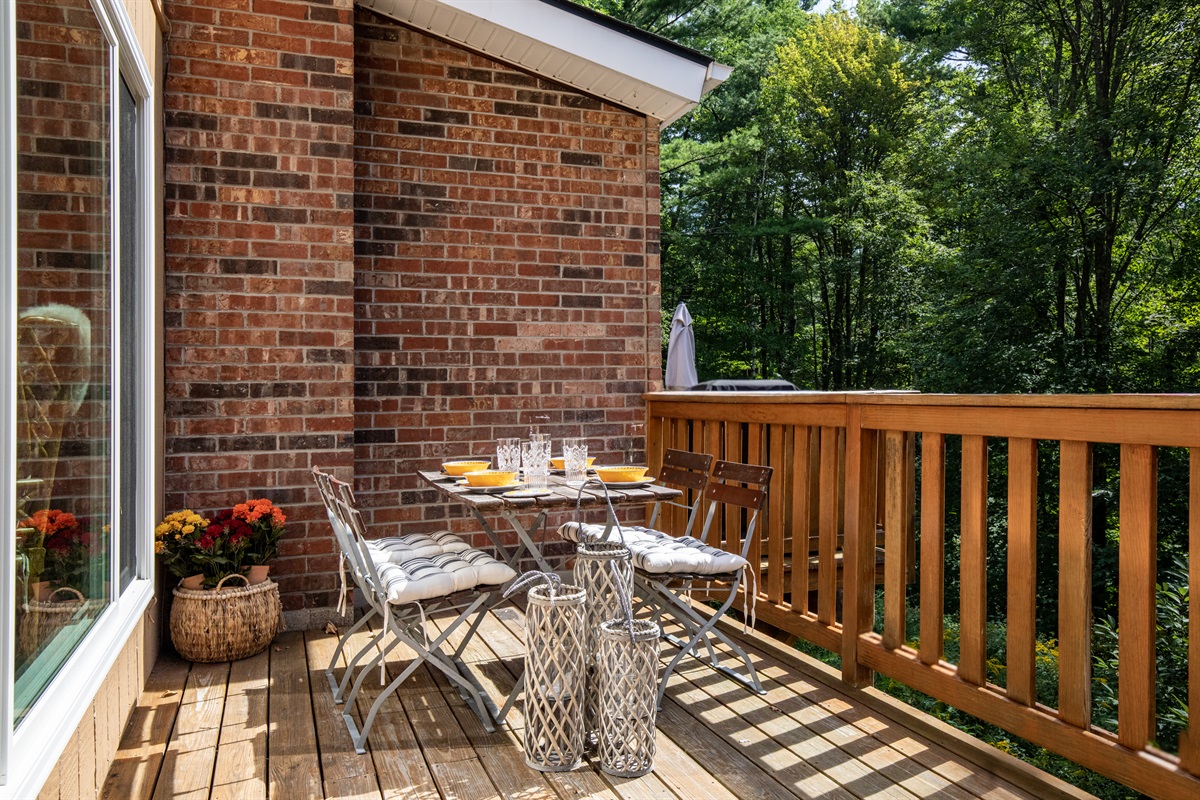 Peaceful outdoor dining during the summer