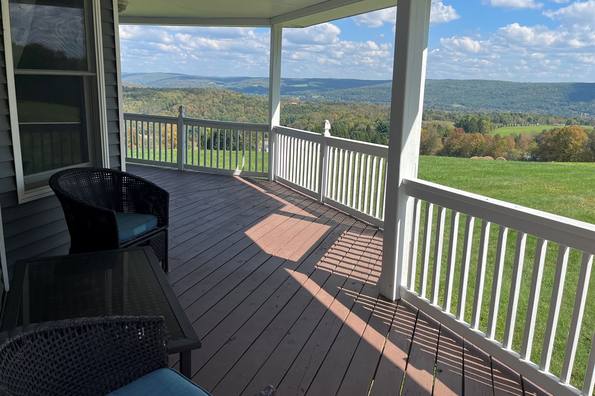 Beautiful vies from all around the covered wraparound porch