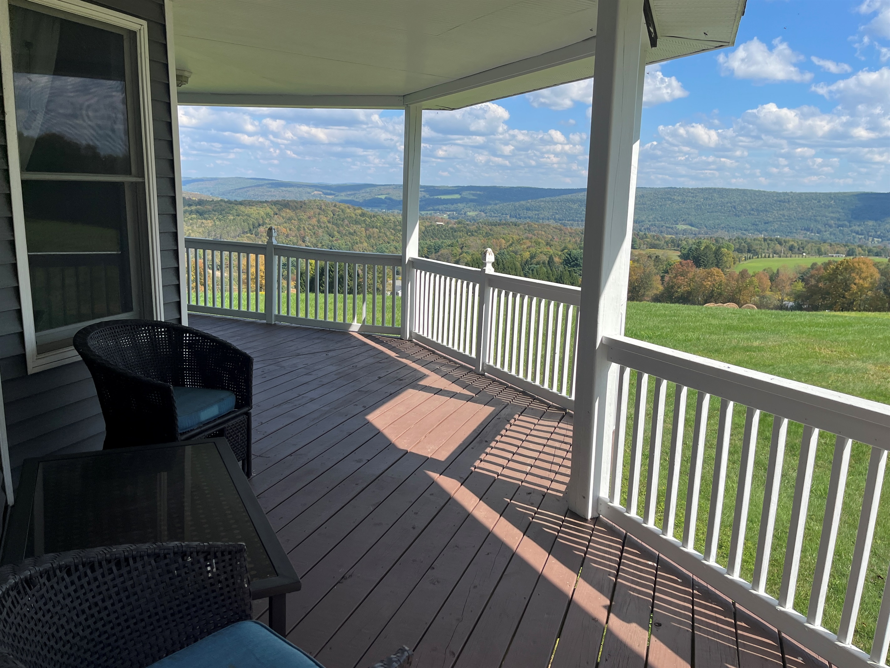 Beautiful vies from all around the covered wraparound porch