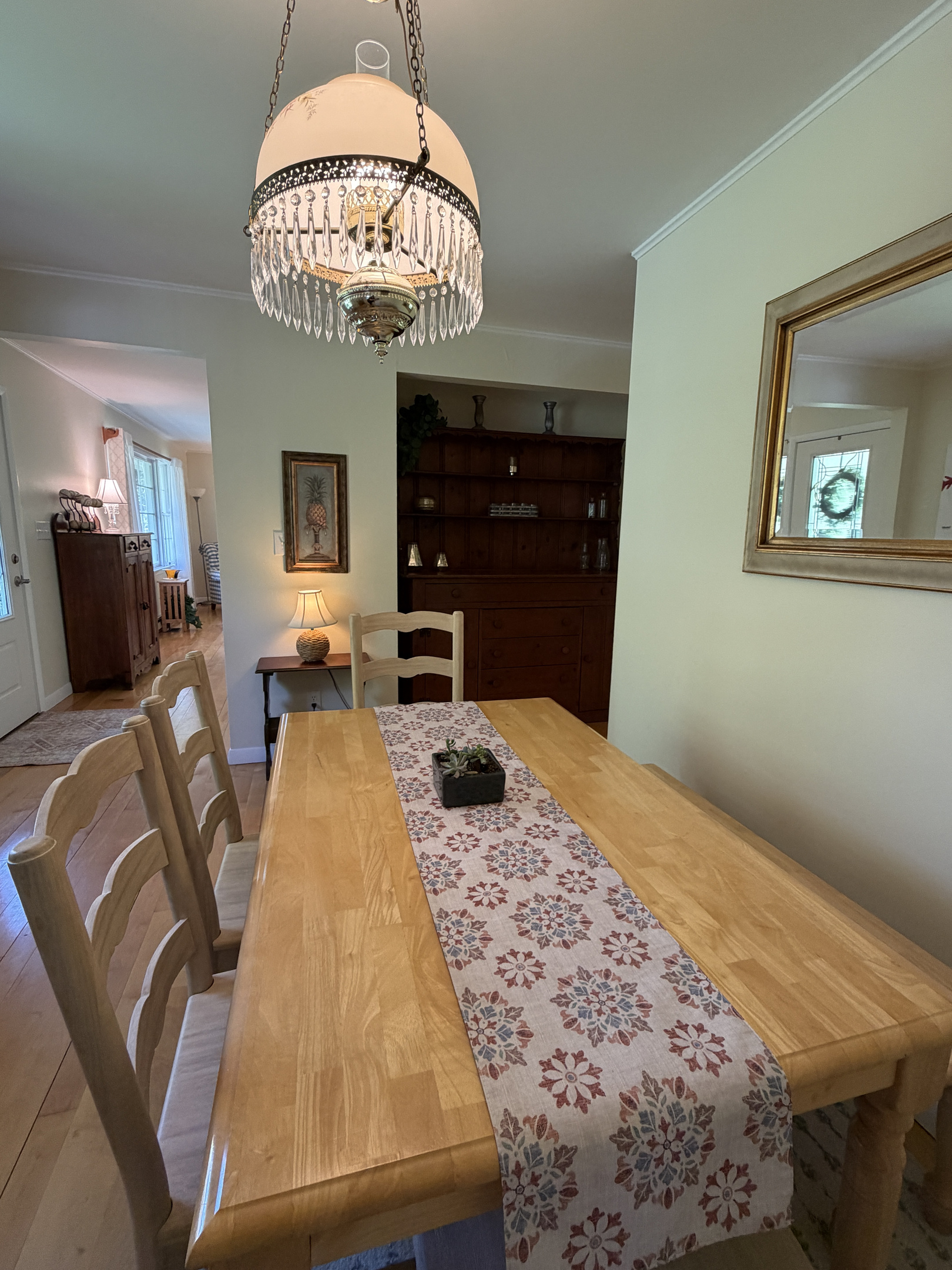 Dining room with living room beyond