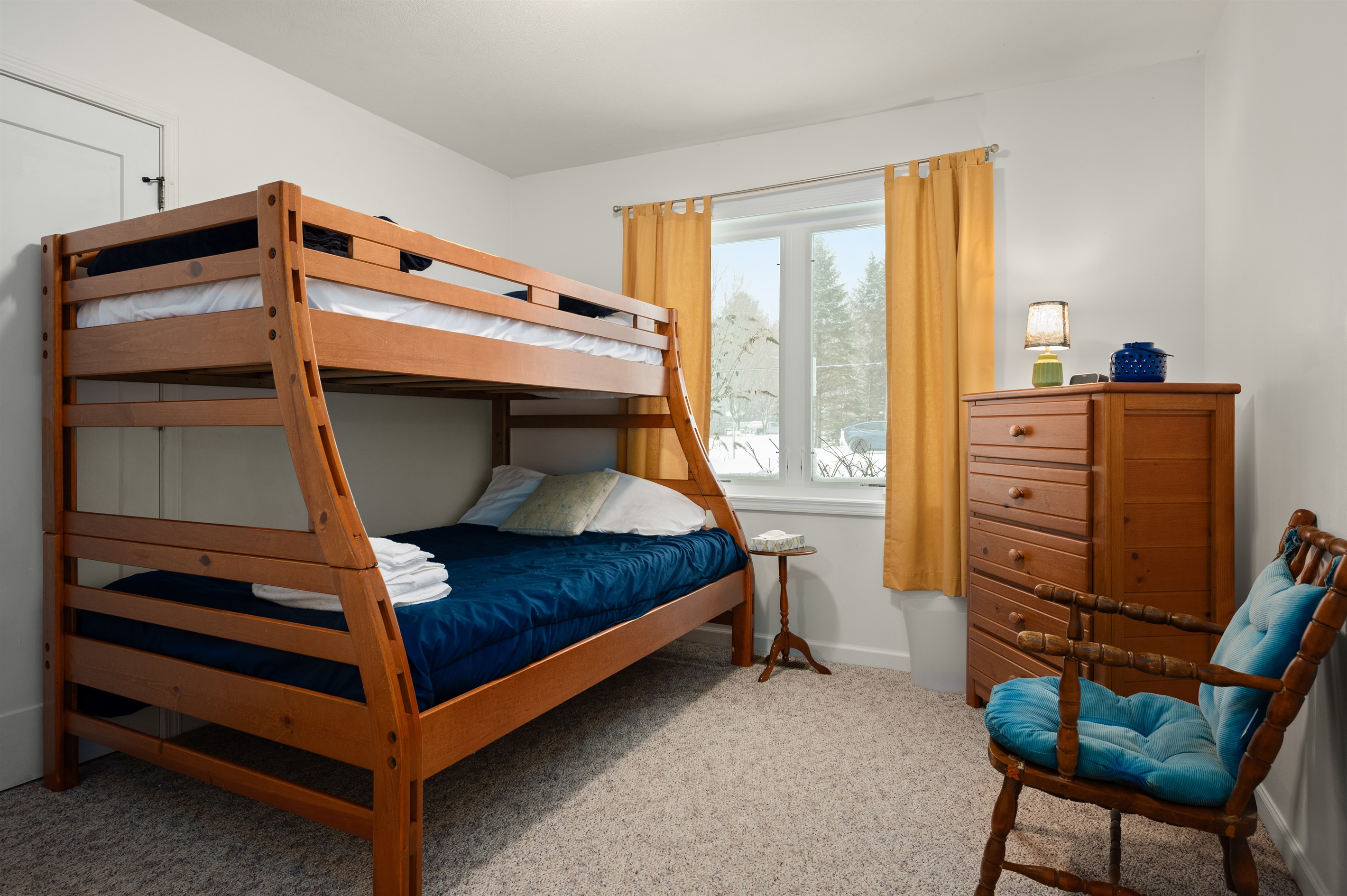 Bunk bedroom with full bottom and twin top