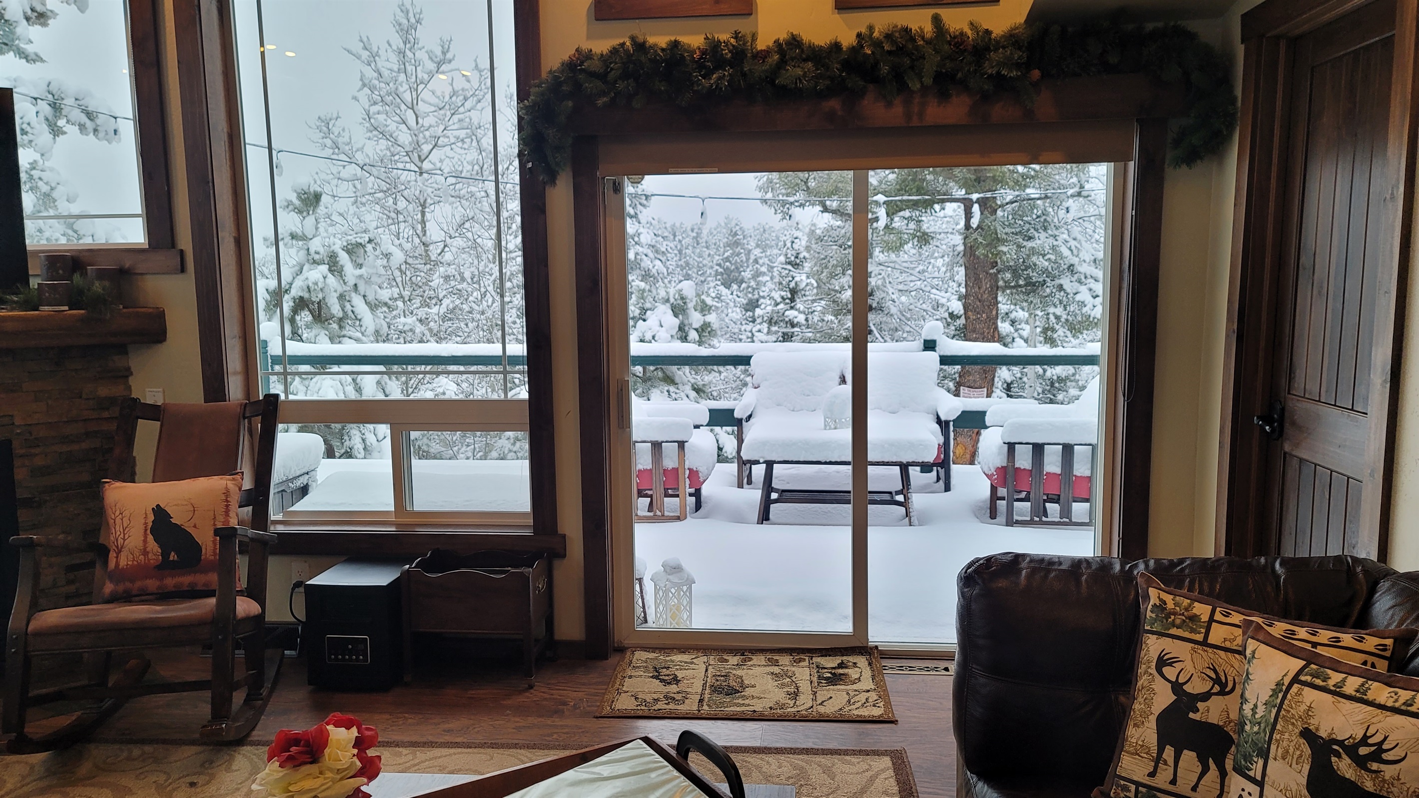 Front living area with access to the deck