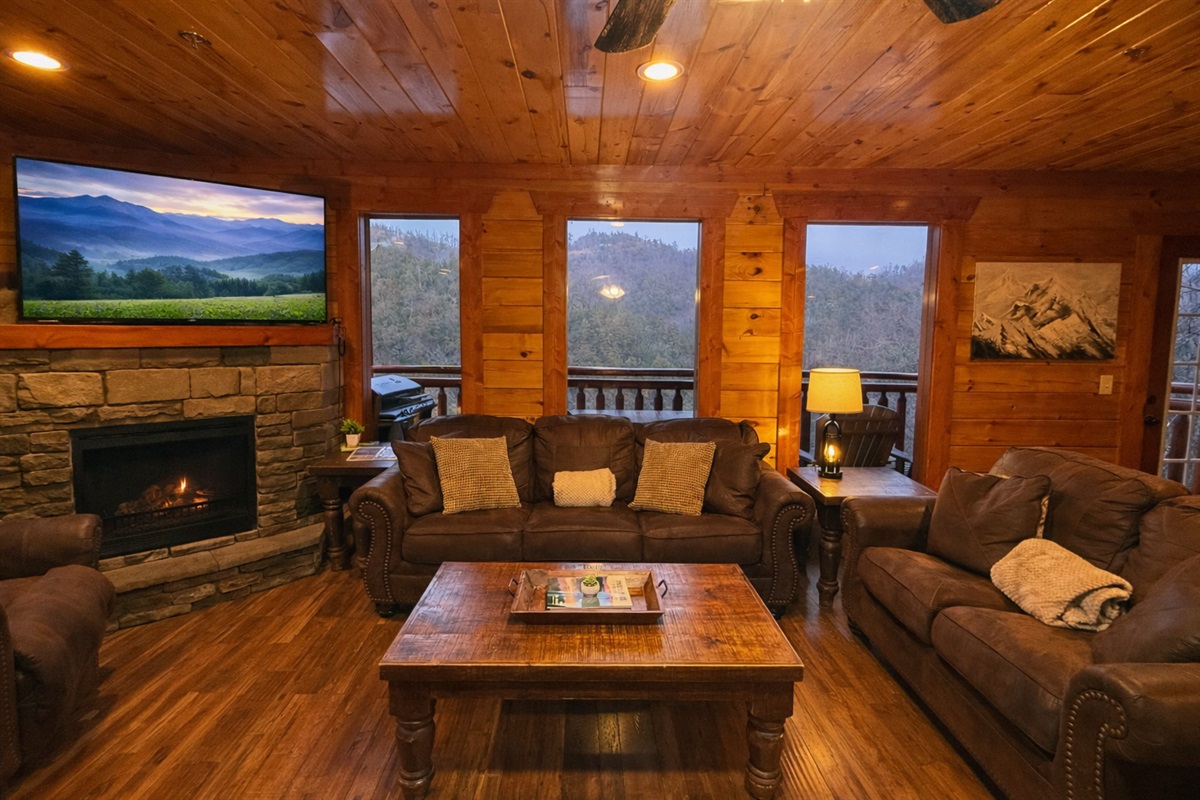 Our cozy family room provides another main floor sleeping space with the sleeper sofa.