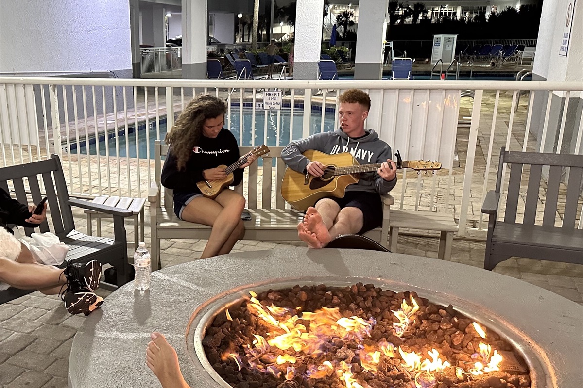 The fire pit is a perfect gathering space for fun and fellowship.