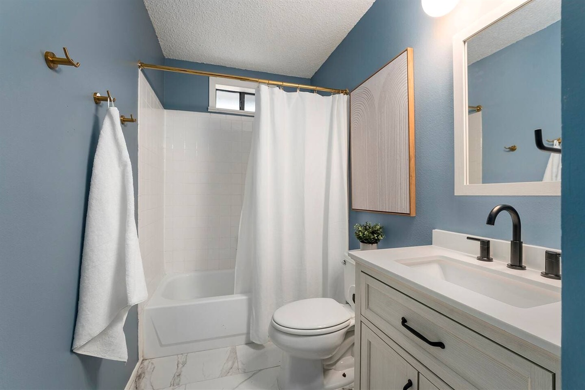 Wash your troubles away in the lovely 3-piece bathroom.