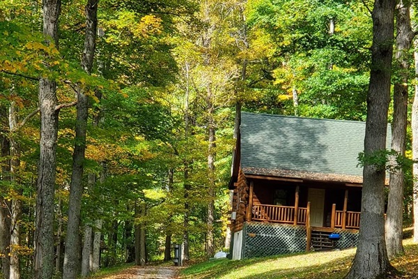 We also provide a charcoal grill at the Acorn Cabin.