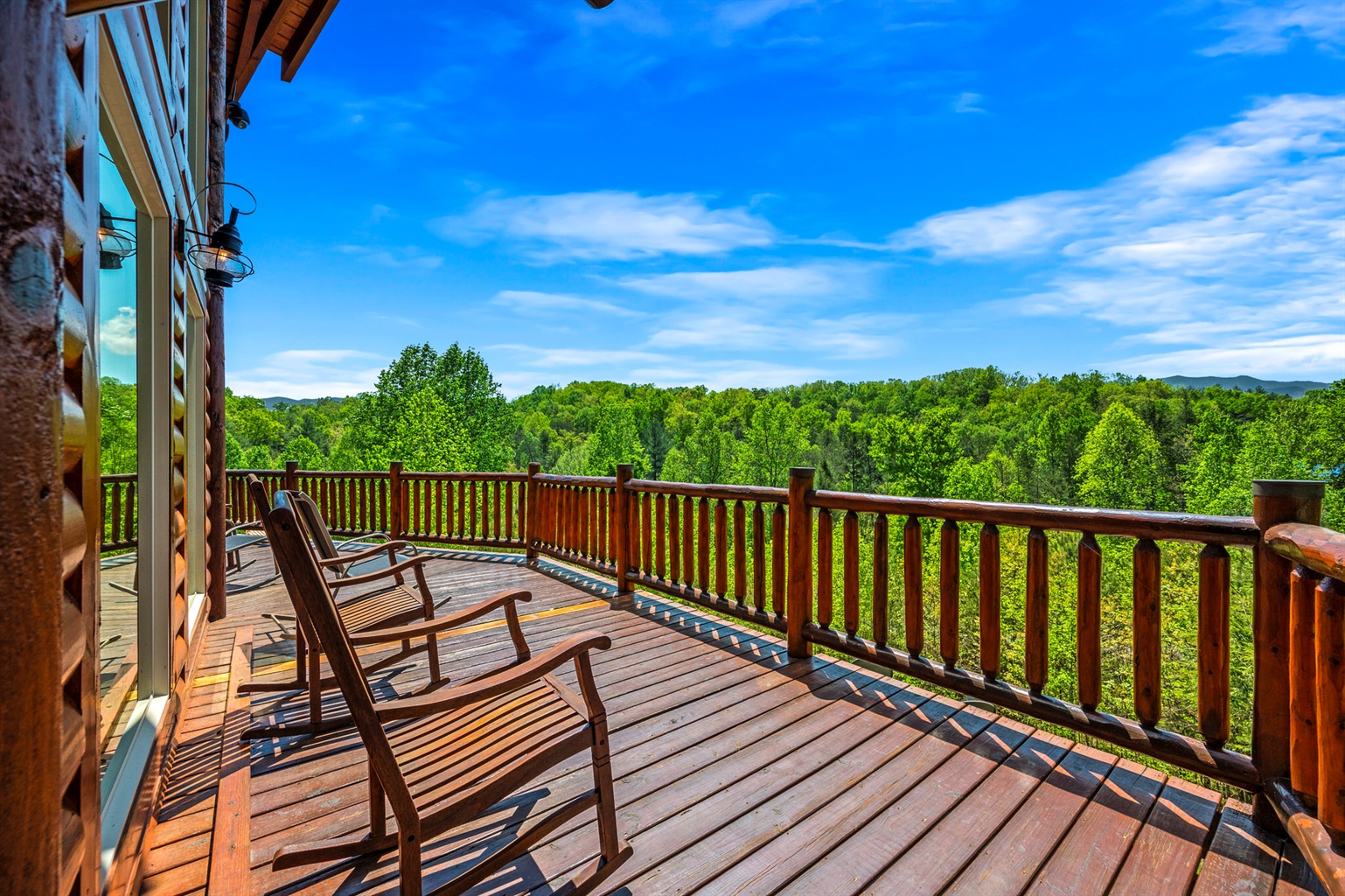 deck of ridge view lodge - cabin in the smokies by owner