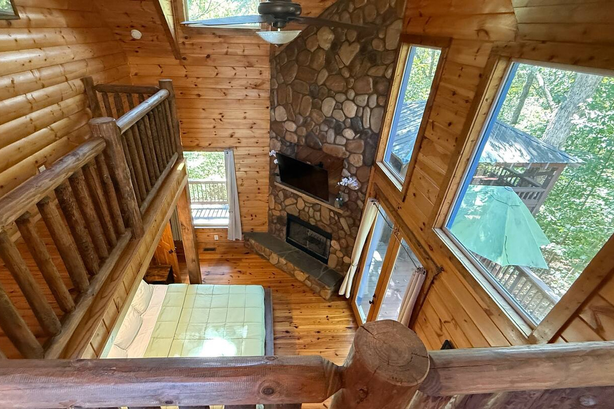 Upstairs Loft view to Main Level Bedroom