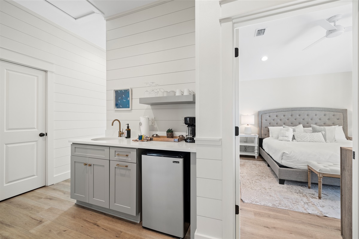 3rd floor kitchenette is located in the 3rd floor main hallway that includes a mini fridge and sink