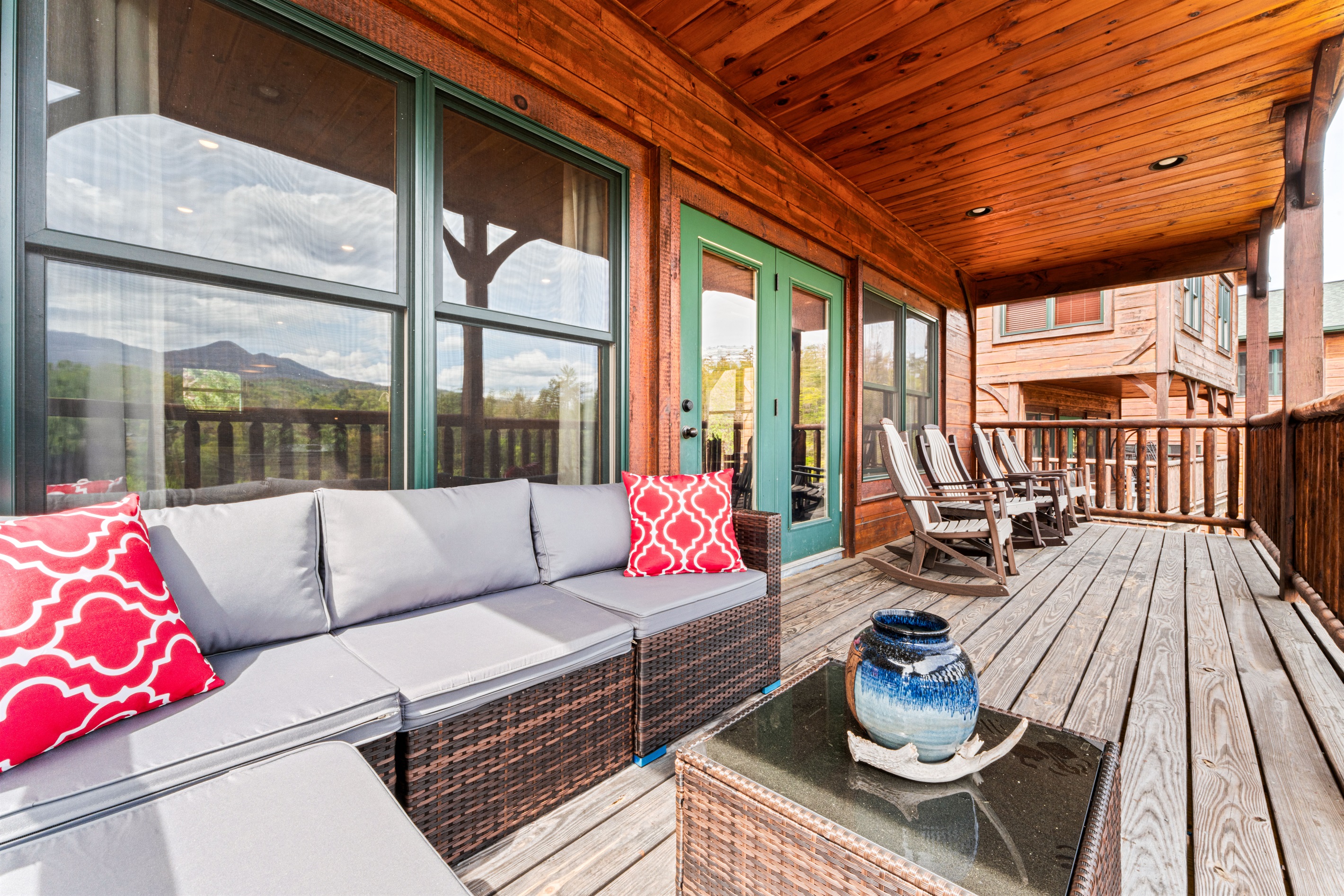 Relax and soak in the mountain view.