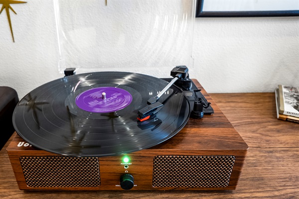 Enjoy our collection or records or bring your own!