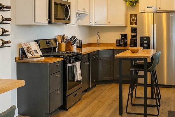 Fully equipped kitchen for real cooking—not just decorative appliances.