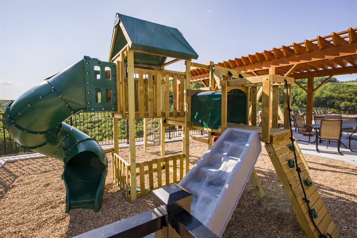 Playscape located near the outdoor pool