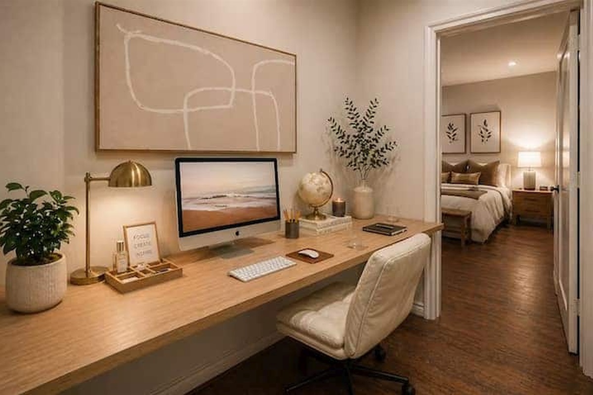 Dedicated workspace for remote work or trip planning