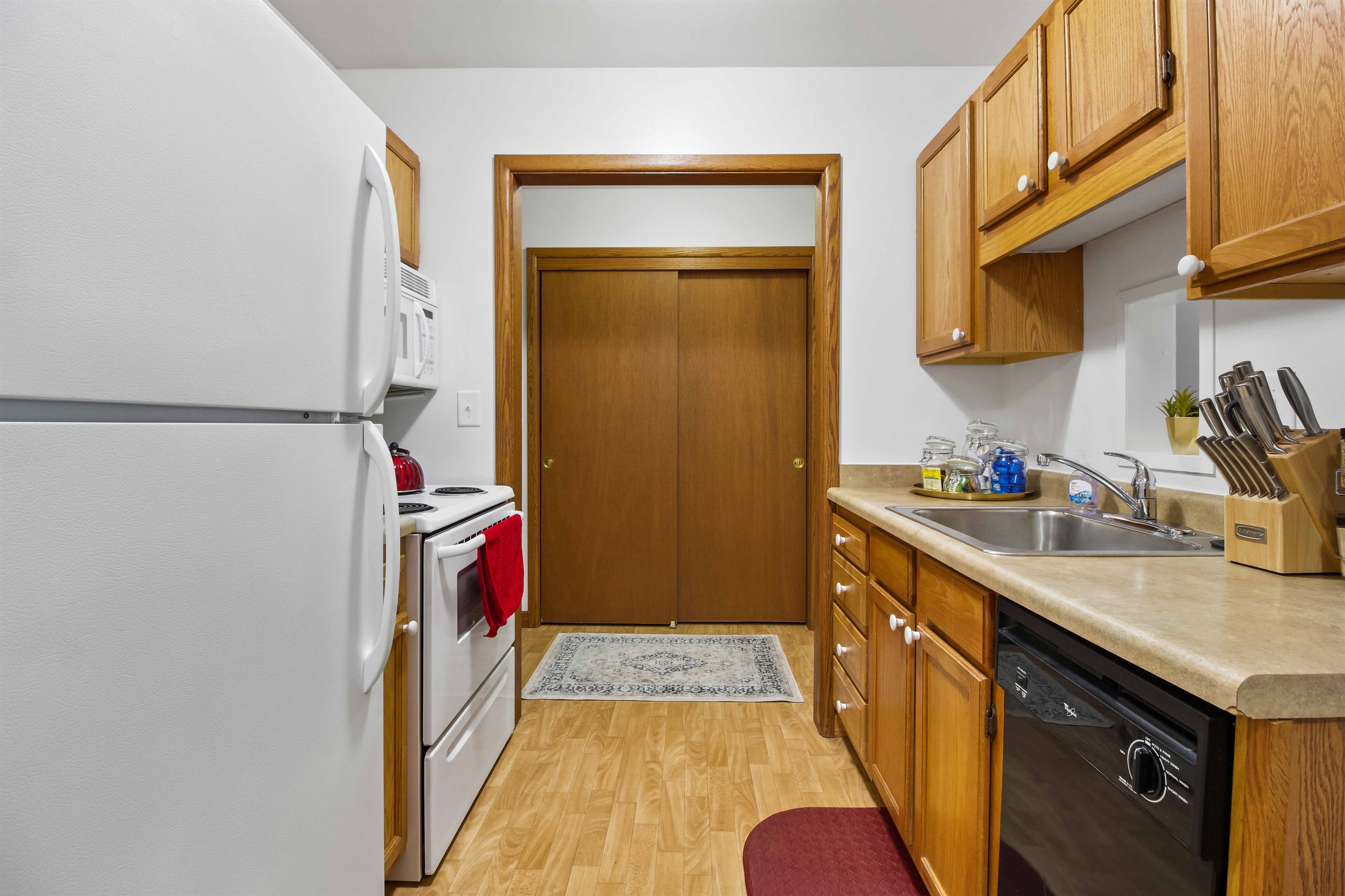 Ample counter space for food prep.
