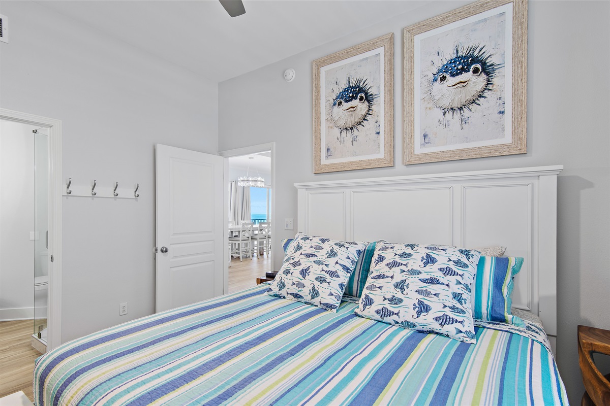 King bunk suite with wall‑mounted Smart TV