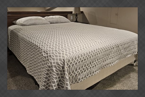Loft area: Full-size bed.