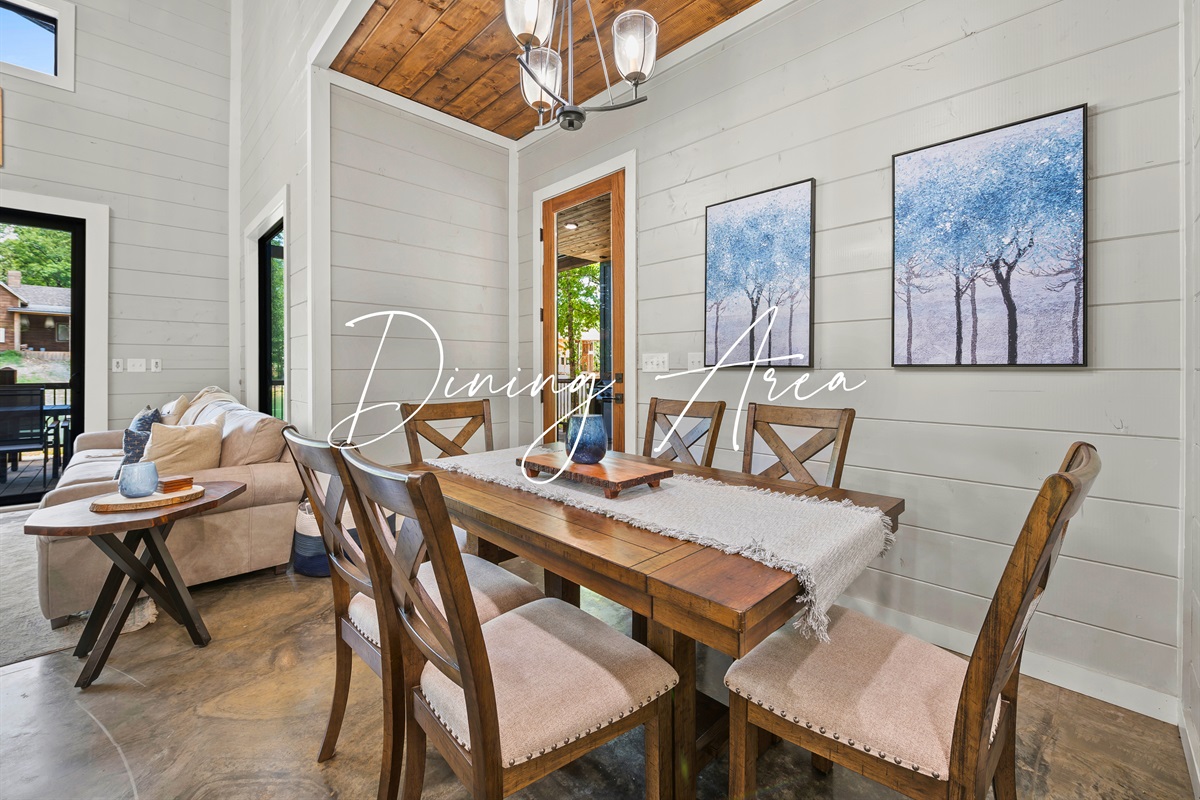 Gather around the table for shared stories and feasts — our dining area is perfect for creating new memories over delicious meals