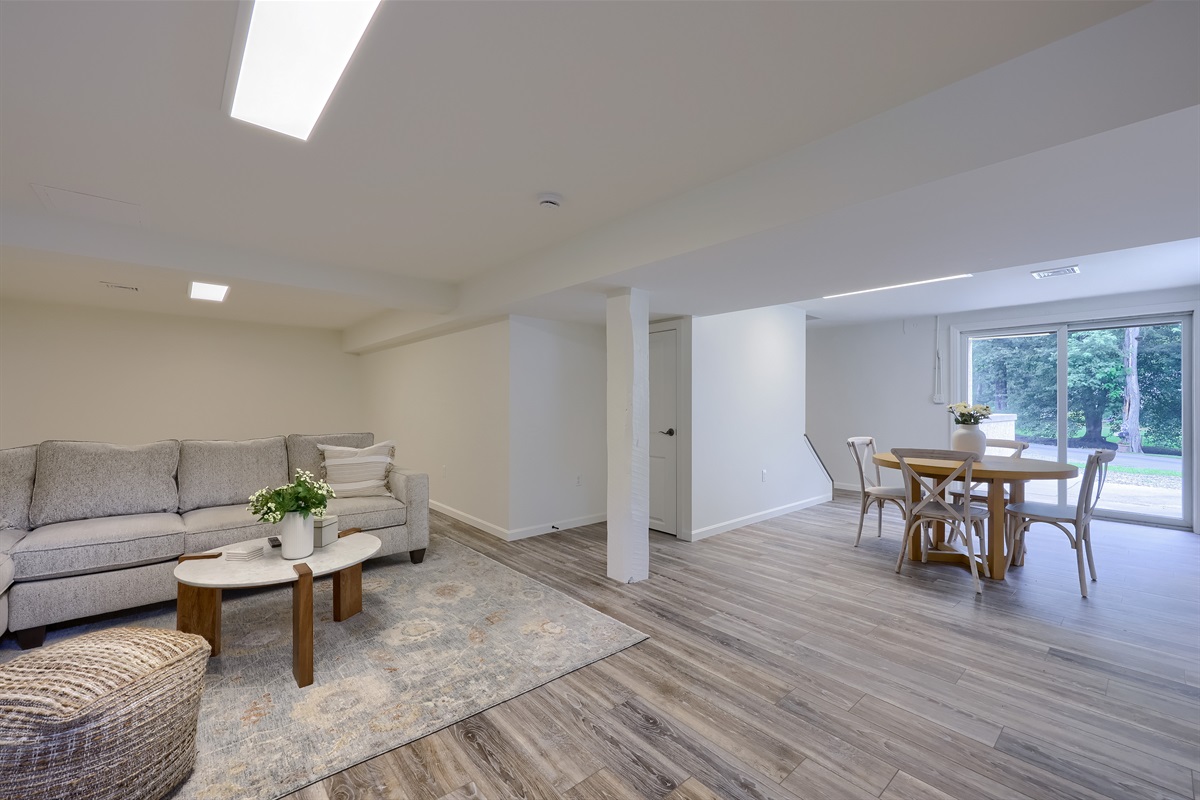 Wide open space to enjoy a movie or game night!
