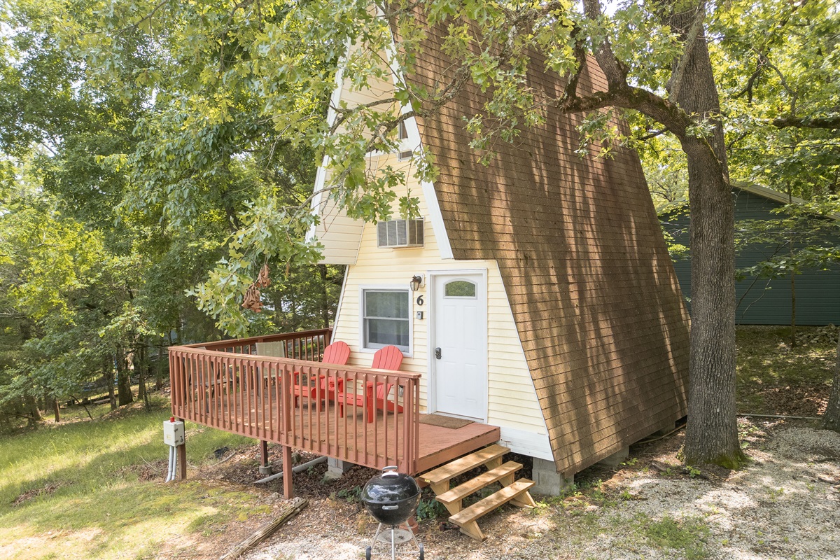 Each cabin has a charcoal grill