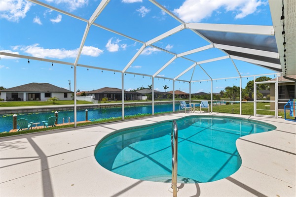 Heated pool in the enclosed Lanai