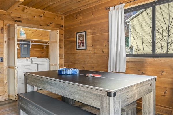 This table converts to a ping pong or pool table