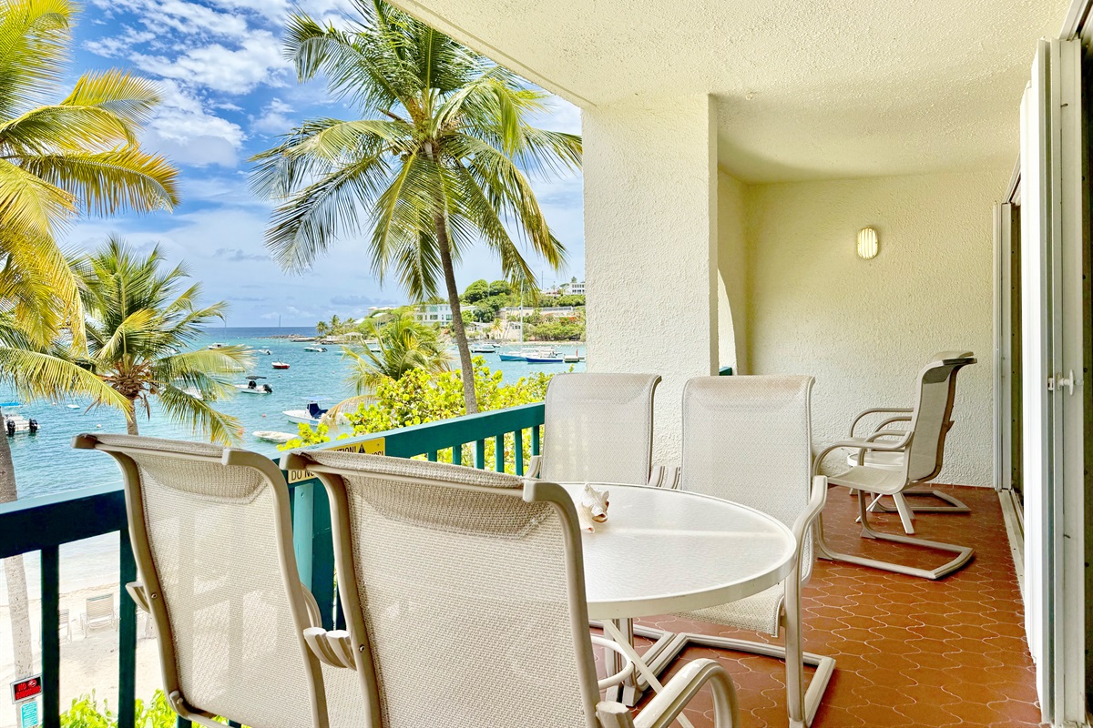 Balcony views while enjoying breakfast or dinner