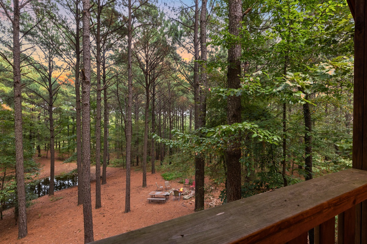 Peaceful wooded views from your private deck