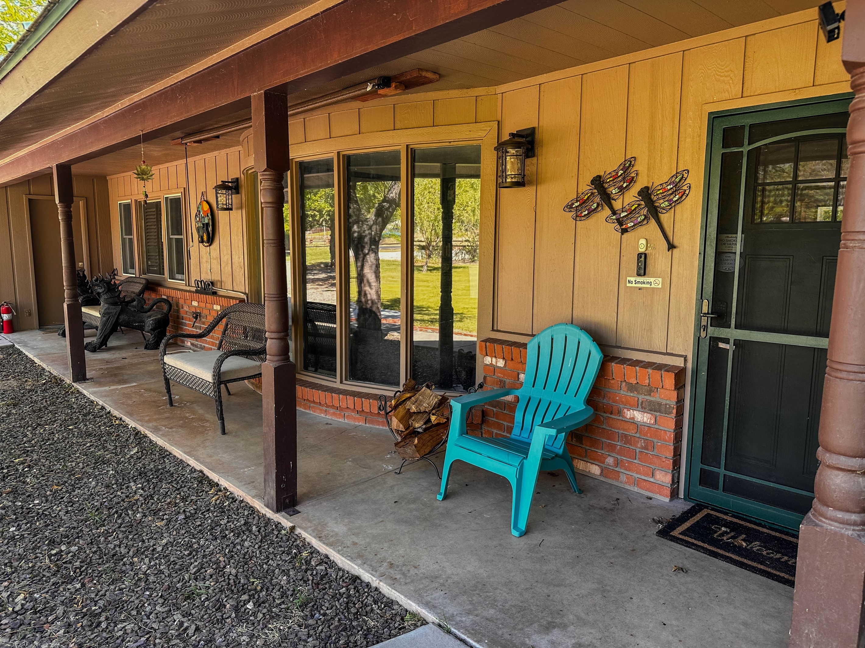 Front Doon/entry and living bay window