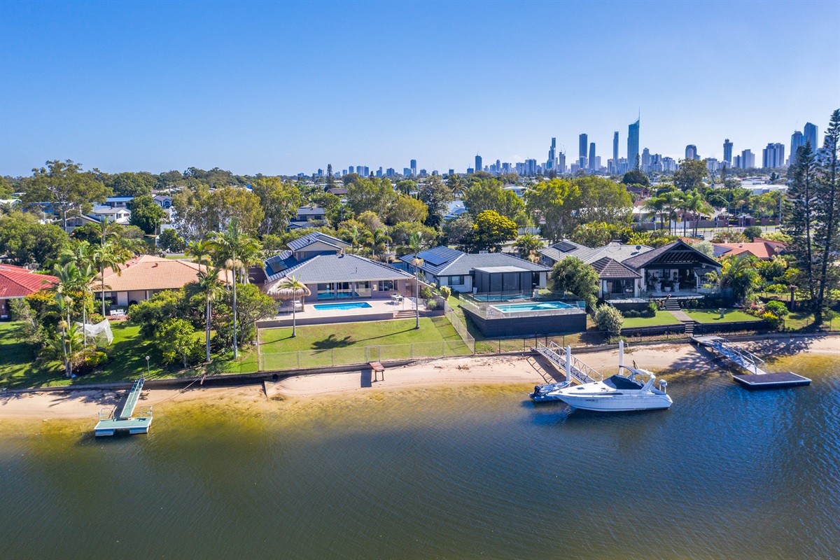 Arial view of property