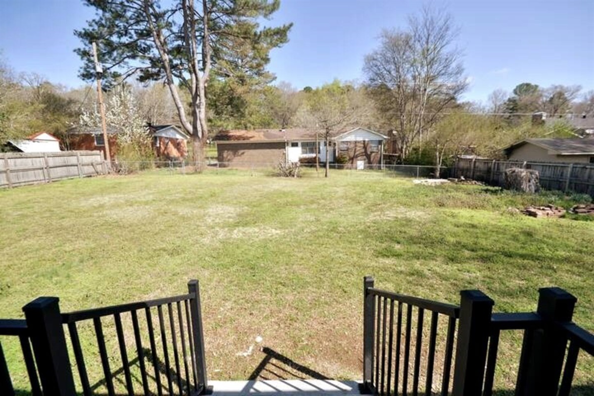 Large fenced backyard
