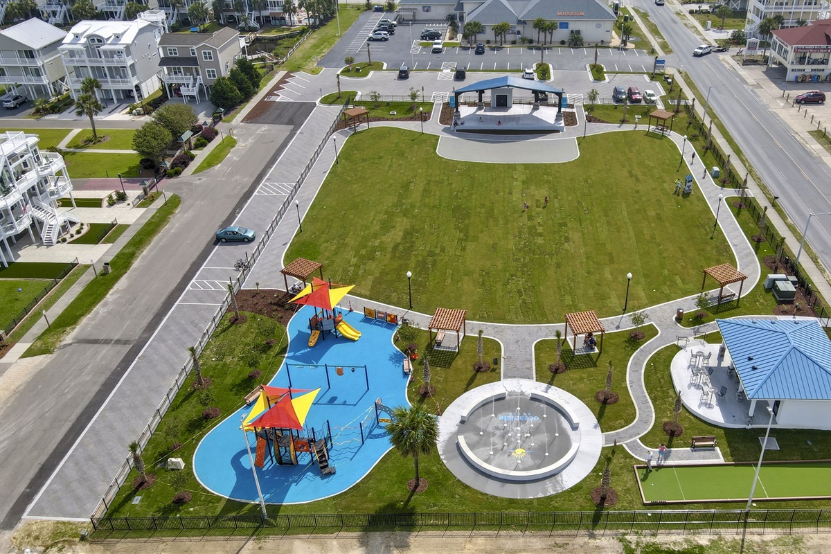 Great park for the kids, movie nights and Friday night concerts in the summer