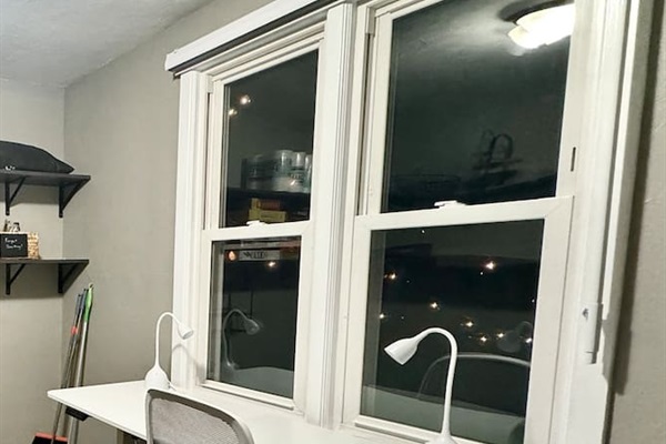 The Main Level Office and Mud Room accessible from both the Side Exterior Entrance and Dining Room offers lots of storage and an electric standing desk for your remote working needs. 