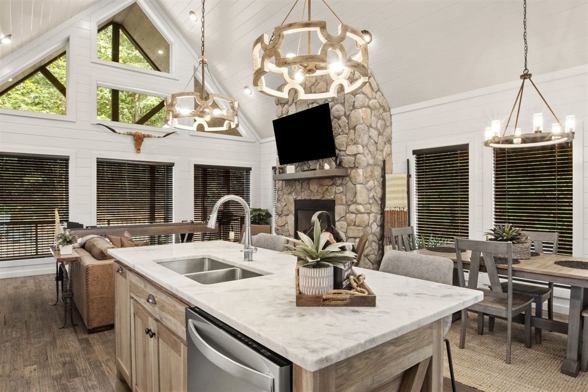 Cook up your favorite meals in this spacious, bright kitchen designed for convenience and style.