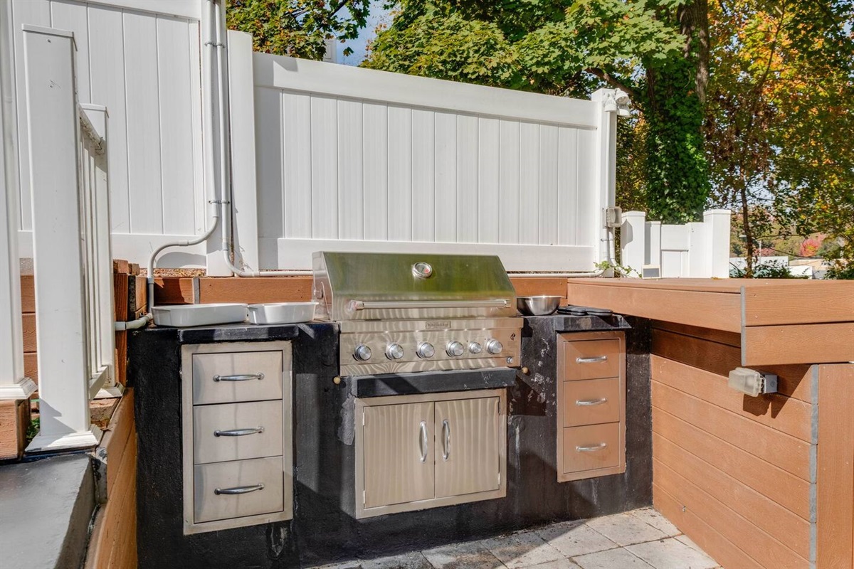 Common propane grill ready for your backyard meal or delicious meal inside. 