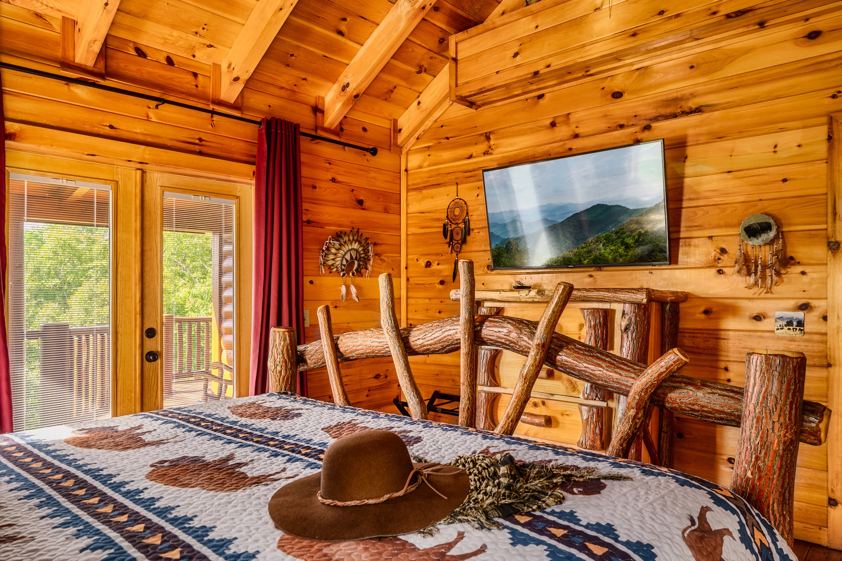 Every bedroom has a 42 inch or larger Roku TV.
