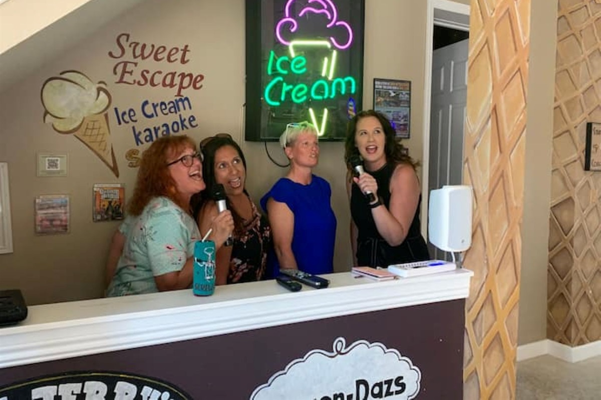 Homemade ice cream counter