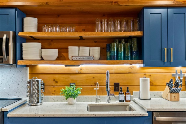 Wheelchair-Friendly Kitchen Prep Area with 5-Foot Accessible Sink.